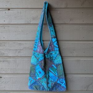 Boho Indian Blue Patchwork Tote Bag 100% Cotton